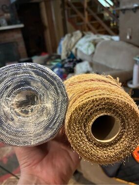 Hobby Lobby Navy and Natural Mesh Ribbon Roll